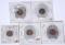 FIVE (5) ENCASED CENTS - ADVERTISING PIECES - GOOD LUCK