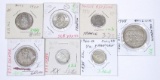 SWITZERLAND - SIX (6) SILVER COINS + 1948 BELGIUM 100 FRANCS
