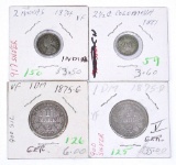 FOUR (4) WORLD SILVER COINS - 1874 to 1881