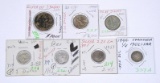 SEVEN (7) WORLD SILVER COINS - PANAMA, PHILIPPINES, PERU, VENEZUELA
