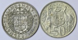 AUSTRALIA & NEW ZEALAND - TWO (2) SILVER COINS