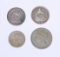 FOUR (4) TYPE COINS - HALF DIMES, THREE CENT NICKEL & SILVER