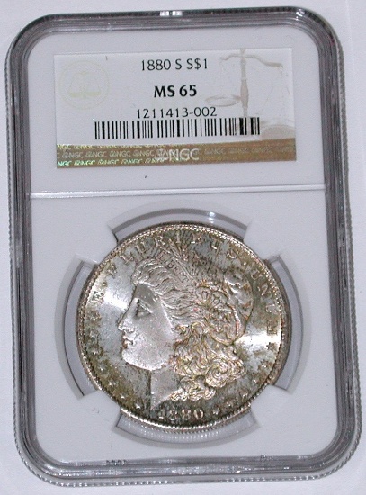 1880-S MORGAN DOLLAR - NGC MS65 - TONED