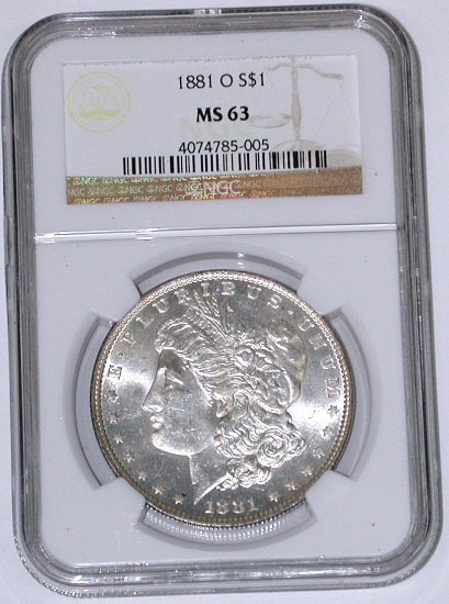 1881-O MORGAN DOLLAR - NGC MS63