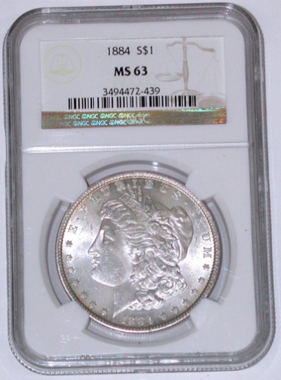 1884 MORGAN DOLLAR - NGC MS63