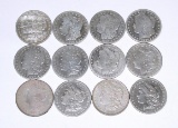 12 CIRCULATED MORGAN DOLLARS