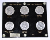 UNITED STATES HALF DOLLAR TYPE SET - BUST through KENNEDY