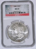 1880-S MORGAN DOLLAR - NGC MS64