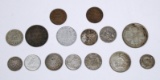 15 OLD WORLD COINS - MOST ARE SILVER