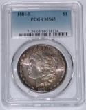 1881-S MORGAN DOLLAR - PCGS MS65 - TONED