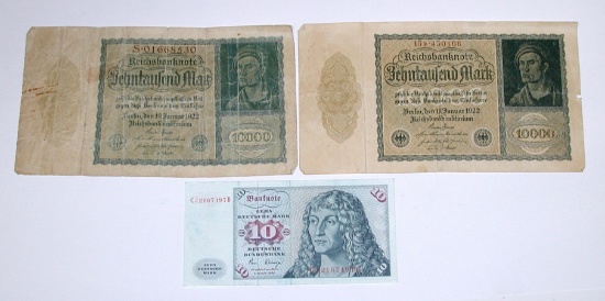 GERMANY - THREE (3) PIECES of CURRENCY