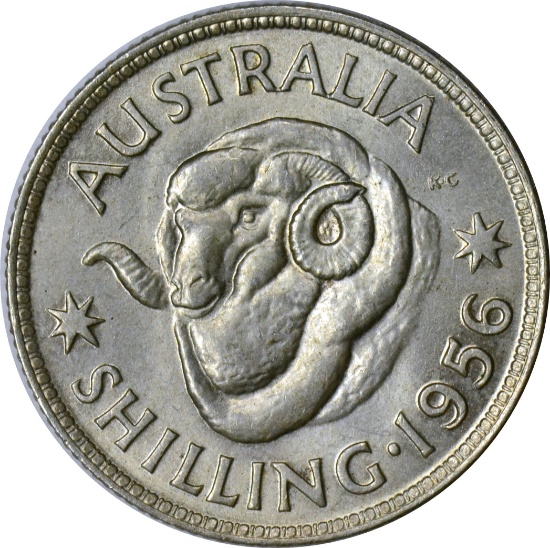 AUSTRALIA - 1956 SHILLING - SCARCE