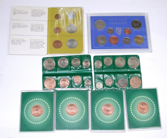 IRELAND - GROUP of UNCIRCULATED COINS in HOLDERS