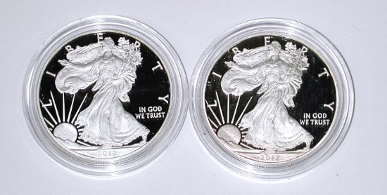 TWO (2) 2012-S PROOF SILVER EAGLES