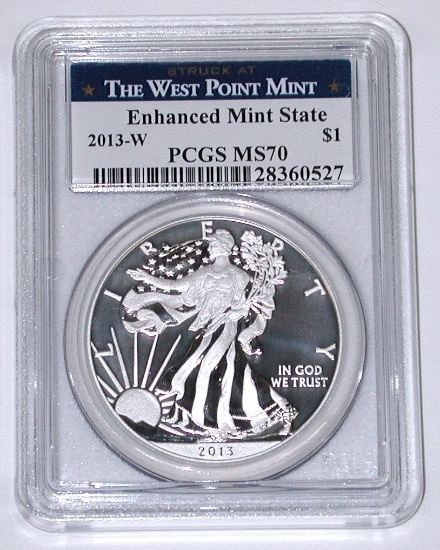 2013-W ENHANCED MINT STATE SILVER EAGLE - PCGS MS70