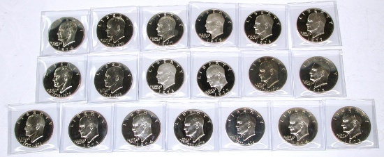 19 PROOF CLAD EISENHOWER DOLLARS - 1973-S to 1978-S