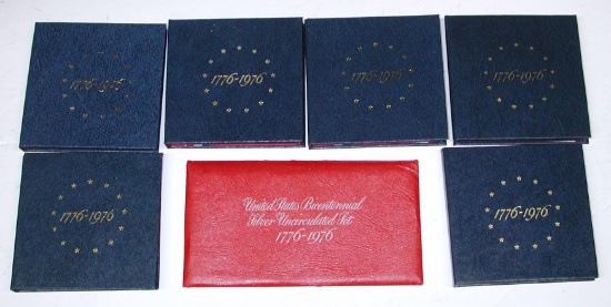 (6) 1976 3-COIN SILVER PROOF SETS + (1) 1976 3-COIN SILVER MINT SET