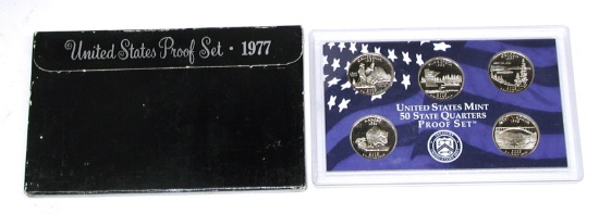 1977 PROOF SET + 2005 STATE QUARTER PROOF SET (NO BOX)