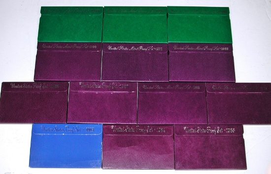 13 PROOF SETS - 1983 to 1998