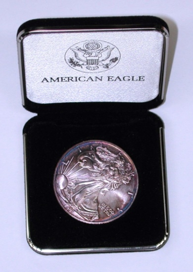 1997 UNCIRCULATED SILVER EAGLE - IN BOX - TONED