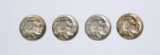 FOUR (4) UNCIRCULATED BUFFALO NICKELS - 1913 TY 1 + (3) 1938-D