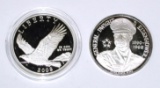 2008 PROOF BALD EAGLE SILVER DOLLAR + STERLING IKE ROUND