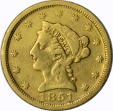 1851 $2.50 GOLD PIECE