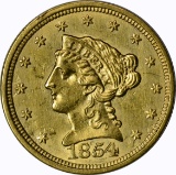 1854 LIBERTY HEAD $2.50 GOLD PIECE
