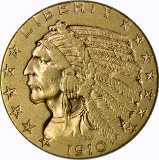 1910 INDIAN HEAD $5 GOLD PIECE