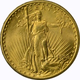 1908 NO MOTTO ST GAUDEN'S $20 GOLD PIECE