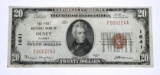 SCARCE 1929 NATIONAL $20 NOTE - OLNEY, ILLINOIS - LOW SERIAL #