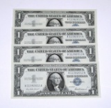 FOUR (4) CONSECUTIVE UNCIRCULATED 1957 $1 SILVER CERTIFICATES