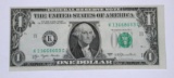 1977 $1 NOTE - MISALIGNED PRINTING, OFF-CENTER CUT