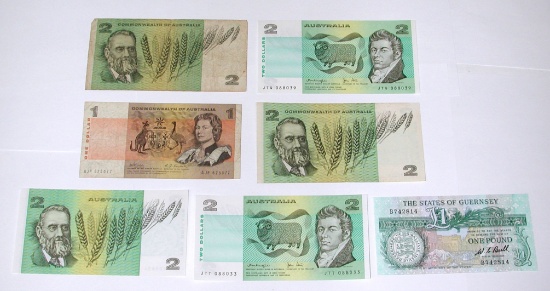 AUSTRALIA & GUERNSEY - SEVEN (7) NOTES