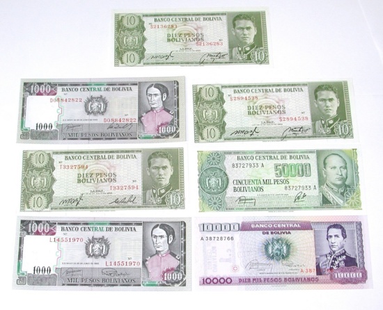 BOLIVIA - SEVEN (7) NOTES