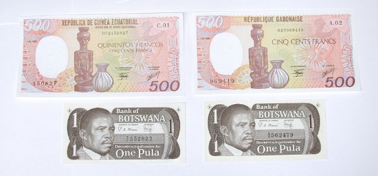 BOTSWANA & GABON - FOUR (4) NOTES