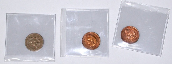 THREE (3) INDIAN CENTS - 1859, 1888, 1909