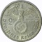 GERMANY - 1938-D SILVER TWO REICHSMARK