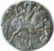 INDIA - BULL & HORSEMAN SILVER COIN - CA 800-1200 AD
