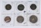 CANADA - SIX (6) COPPER COINS from 1844 to 1919