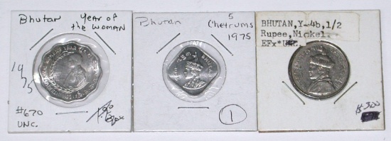 BHUTAN - THREE (3) COINS