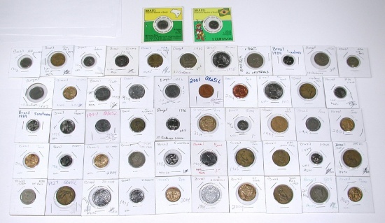 BRAZIL - 53 COINS in HOLDERS