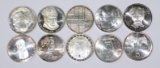 GERMANY - TEN (10) 1970's DATED SILVER FIVE MARK COINS