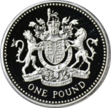 GREAT BRITAIN - 1993 SILVER PROOF ONE POUND PIEDFORT