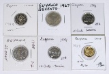 GUYANA - SIX (6) COINS