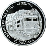 LIBERIA - 2001 $20 LEGENDS of the RAILS - BJ BEIJING - .999 FINE, 20 GRAMS