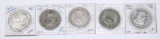 MEXICO - FIVE (5) SILVER PESOS dated 1959 to 1962