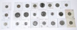 VENEZUELA - 24 COINS INCLUDING THREE (3) SILVER COINS