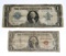 TWO (2) $1 SILVER CERTIFICATES - 1923 + 1935-A HAWAII