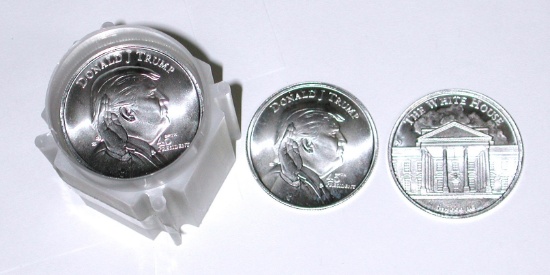 ROLL of 20 DONALD TRUMP .999 FINE ONE OUNCE SILVER ROUNDS